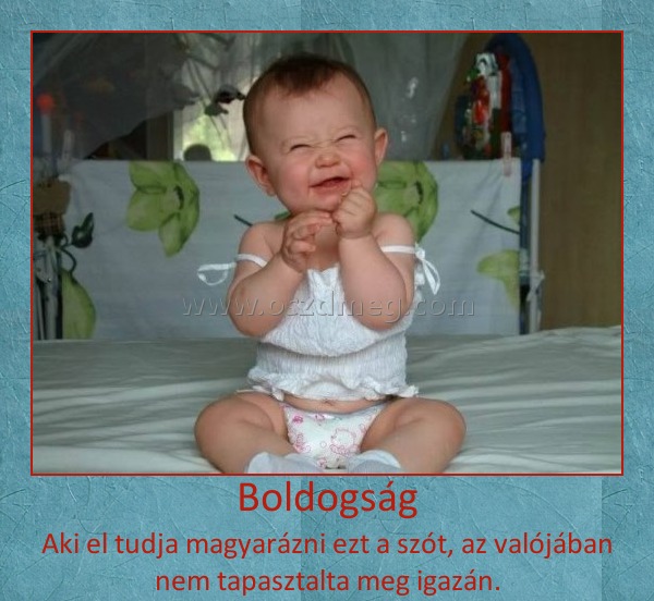 Boldogság Boldogság
Aki el tudja magyarázni ezt a szót, az valójában nem tapasztalta meg igazán.