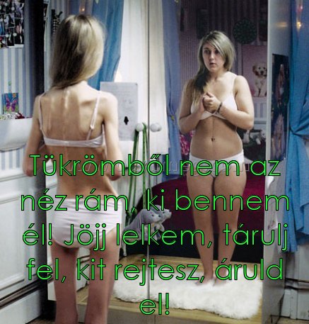 Tükrömből nem az néz rám
 
Tükrömből nem az néz rám, ki bennem él! Jöjj lelkem, tárulj fel, kit rejtesz, áruld el!
