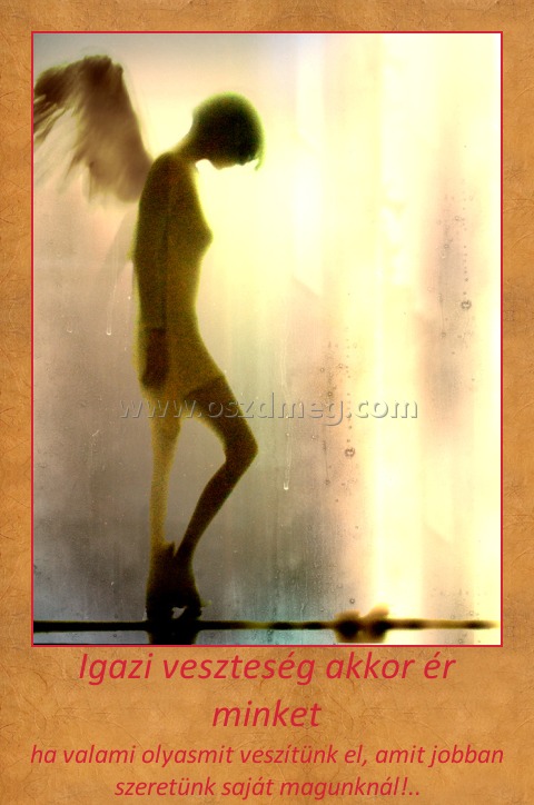 Igazi veszteség akkor ér minket
 
ha valami olyasmit veszítünk el, amit jobban szeretünk saját magunknál!..