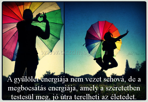 A gyűlölet energiája nem A gyűlölet energiája nem
A gyűlölet energiája nem vezet sehová, de a megbocsátás energiája, amely a szeretetben testesül meg, jó útra terelheti az életedet.