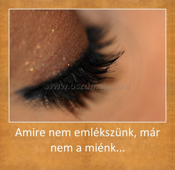 Amire nem emlékszünk, már nem a miénk...
 
