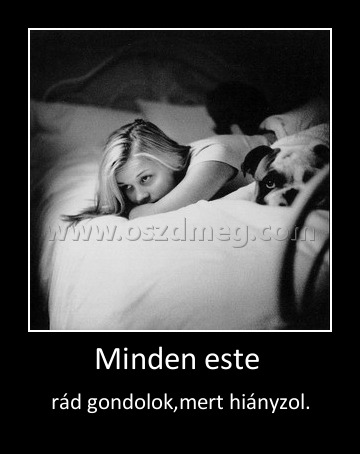 Minden este Minden este
rád gondolok,mert hiányzol.