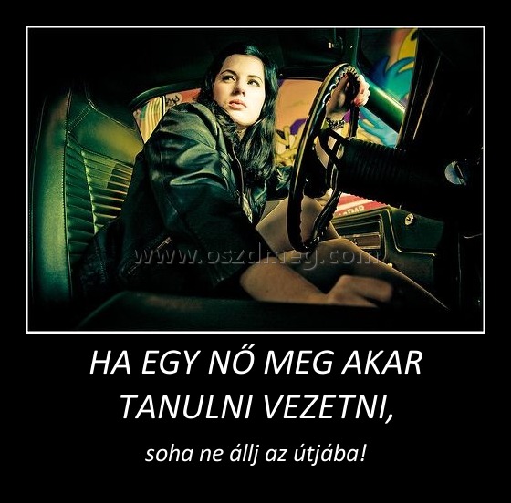 HA EGY NŐ MEG AKAR TANULNI VEZETNI, HA EGY NŐ MEG AKAR TANULNI VEZETNI,
soha ne állj az útjába!