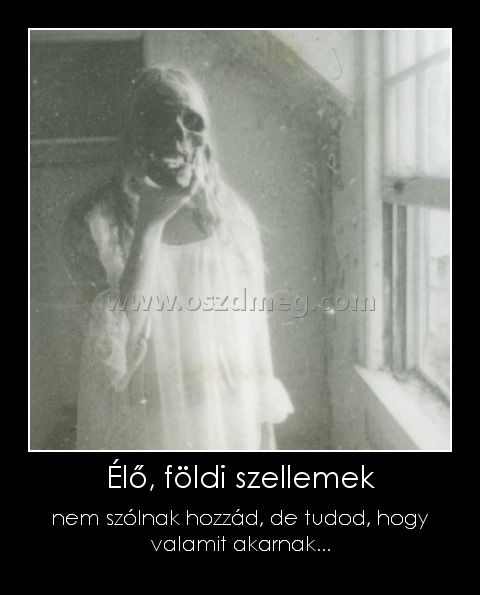 Élő, földi szellemek Élő, földi szellemek
nem szólnak hozzád, de tudod, hogy valamit akarnak...